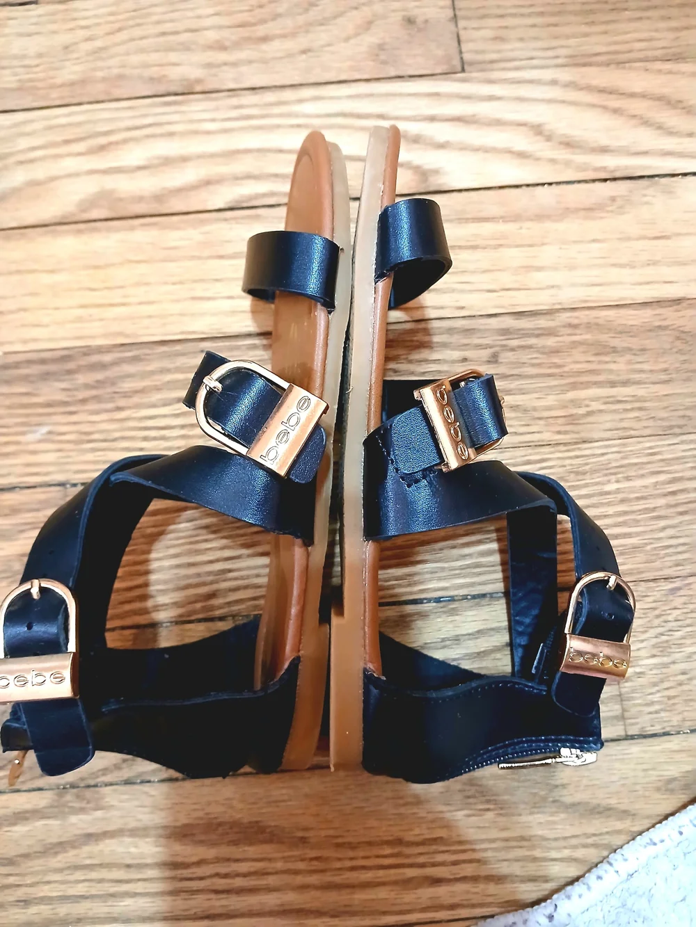 Bebe Girls Gladiator Double Buckle Adjustable Sandals